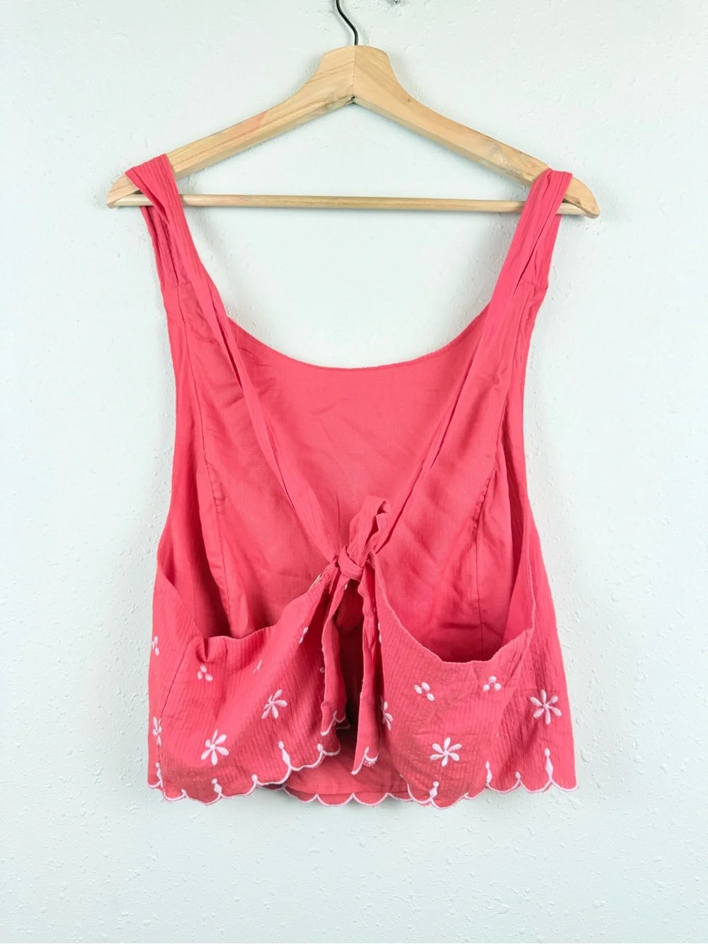 Free People Kayla Tie Red Crop Open Back Top Size XL NWT